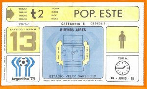 C2235- Vecchio BIGLIETTO PARTITA CALCIO- 1978 SWEDEN VS AUSTRIA 