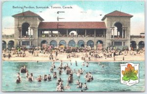 Vintage 1930 Bathing Pavilion Sunnyside Toronto Canada Postcard