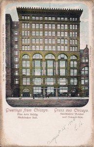 Gruss aus Chicago, IL, Studebaker Theater, 1904, German Language Caption, Litho