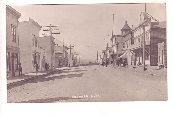 Real Photo, Great Town Scene, Coleman, Alberta, Photo by Gage