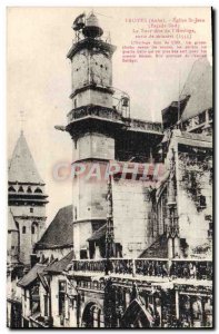 Postcard Old Church St Jean Troyes The tower called the & # 39horloge sort of...