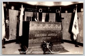 RPPC Springfield IL Interior Of Lincoln Monument Real Photo Postcard R22