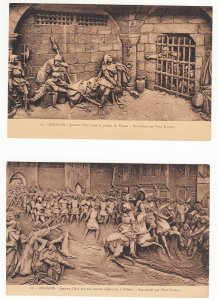 P1845 old two pc view Saint Joan of Arc or The Maid of Orléans france, unused