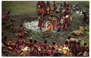 Fiji Beqa Fire Walking Firewalking Postcard 1950s