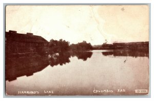 1914 Hammond's Lake Columbus Kansas Vintage Standard View Postcard 