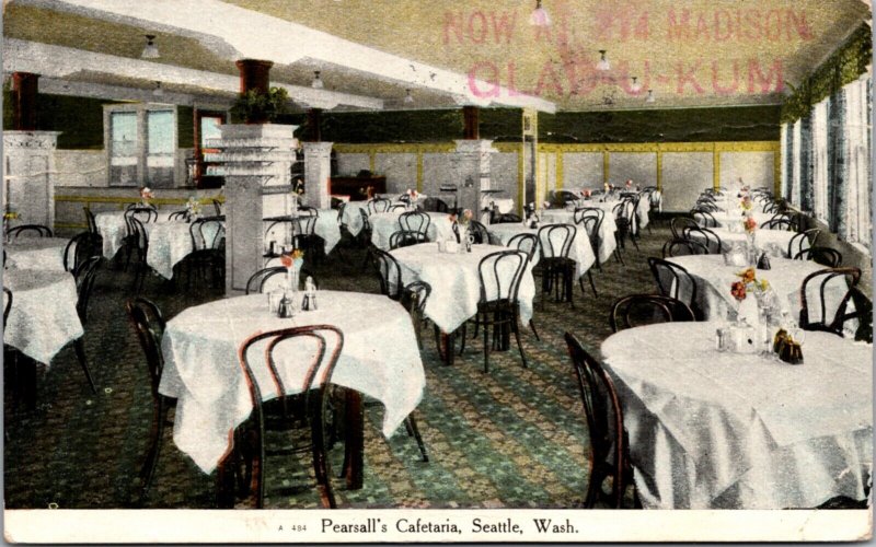 Postcard Pearsall's Cafeteria Restaurant in Seattle, Washington