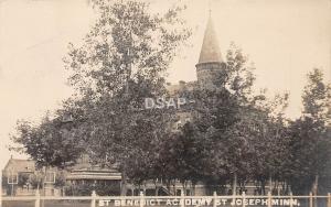 C84/ St Joseph Minnesota Mn Real Photo RPPC Postcard 1909 St Benedict Academy