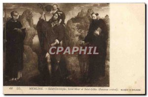 Postcard Old Memling Saint Christophe Saint Maur and Saint Gilles Museum Bruges