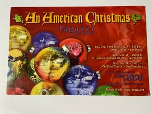 LARGE UNUSED ADVERTISING POSTCARD AMERICAN CHRISTMAS RAGAZZI BOY CHORUS 2006 rmd