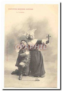 Small nuns Old Postcard Protection
