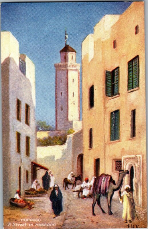 Tucks 7428 Wide Wide World A Street in Mogador Morocco Vintage Postcard V22