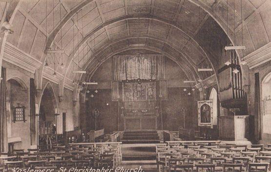 Organ & Interior St Christopher Church Haslemere Antique Postcard