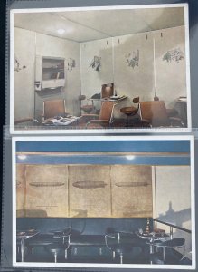 10 Postcards Complete Set Lot Germany Hindenburg LZ 129 Zeppelin Interior