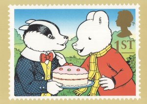 Rupert The Bear & Bill Badger Daily Express Newspaper RMPQ Rare Stamp Postcard