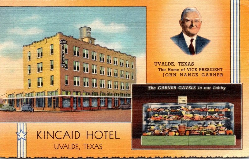 Texas Uvalde Kincaid Hotel 1940 Curteich