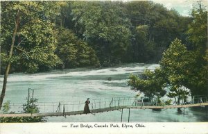 Ohio Elyria Foot Bridge Cascade Park #2886 C-1910 Postcard Bins Book 22-2283
