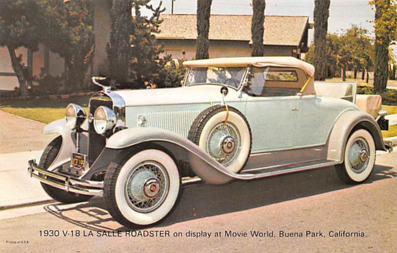 1930V18 La Salle Roadster Movie World, Buena Park, California, USA Unused 