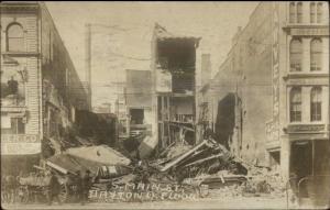 Dayton OH South Main St. Destroyed Bldg Flood Damage c1913 Real Photo Postcard