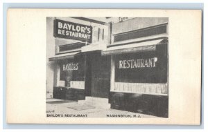 Vintage Toylors Restraunt Washington, N.J. Postcard P133E