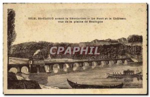 Old Postcard St Cloud before the Revolution Bridge and the Castle seen from t...