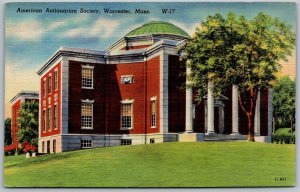 Worcester Massachusetts 1940s Postcard American Antiquarian Society