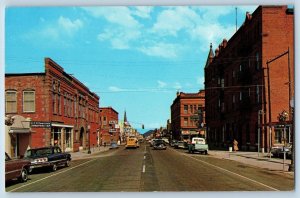 Anaconda Montana Postcard Street Scene Buildings Classic Cars Road c1960 Vintage