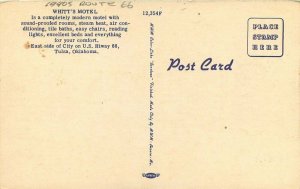 Route 66 Whitt's Motel Roadside Tulsa Oklahoma MWM Postcard 20-13481