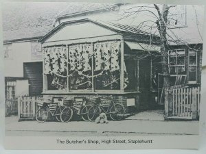 Vintage Repro Photo Postcard W Offen The Butchers Shop High St Staplehurst Kent