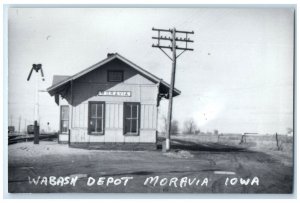 c1960's Wabash Moravia Iowa IA Railroad Train Depot Station RPPC Photo Postcard