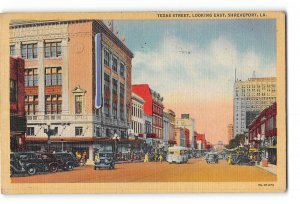 Shreveport Louisiana LA Postcard 1949 Texas Street Looking East