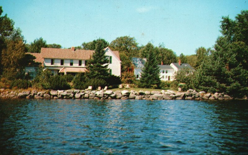 Vintage Postcard Merrieweather Inn Long Lake north Bridgeton Maine ME
