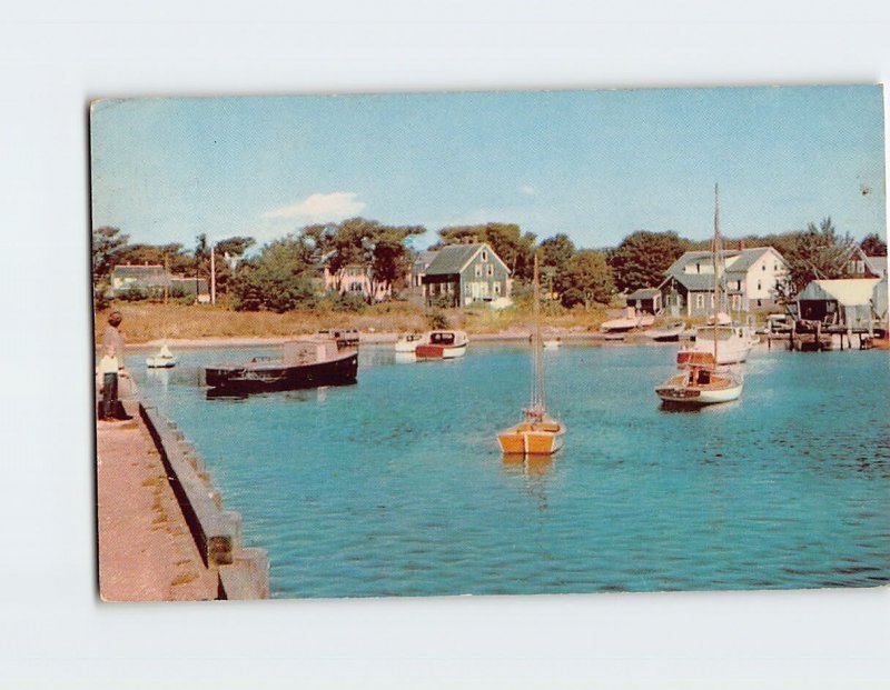 Postcard Harbor Scene, Cape Cod, Hyannis Harbor, Hyannis, Massachusetts