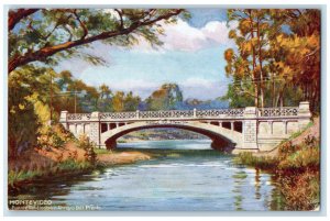 c1910 Electric Bridge Montevideo Uruguay RMSP Oilette Tuck Art Postcard