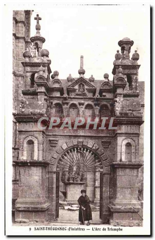 Postcard Old Saint Thegonnec (Finistere) The Arc de Triomphe