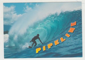 P3103 vintage Postcard surfing big waves the pipiline oahu,s hawaii