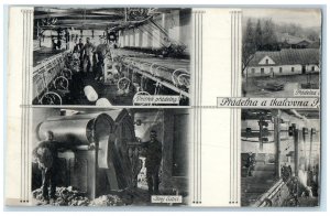 c1940's Laundry and Weaving Room Multiview Austria Vintage Posted Postcard