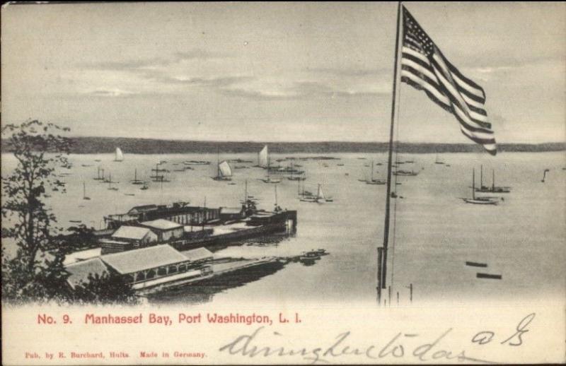 Port Washington Long Island NY Manhasset Bay c1905 Postcard jrf