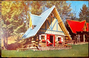 Vintage Postcard 1950's Santas North Pole Village, Santa's House Wilmington NY