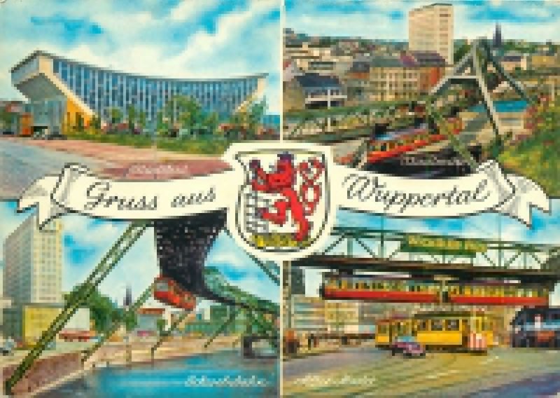 Germany multi view grusse aus wuppertal smarket stadtmitte stadtbad  Postcard