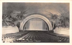 E7/ Waikiki Hawaii Real Photo RPPC Postcard c1940s Interior Theatre Building
