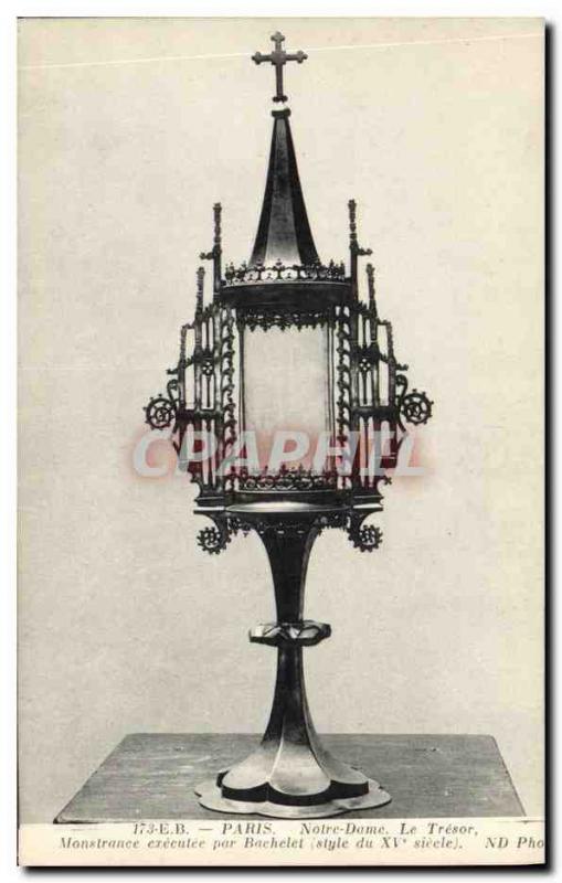 Old Postcard Notre Dame Paris Le Tresor monstrance executed by Bachelet