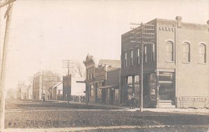 J48/ Archer Iowa RPPC Postcard c1910 Main Street Stores Buildings  225