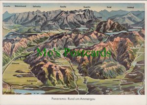 Austria / Germany Postcard - Map, Maps, Rund Um Ammergau RR19892