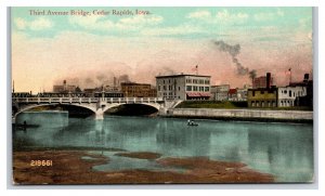 Third Avenue Birdge Cedar Rapids Iowa IA UNP DB Postcard Y4