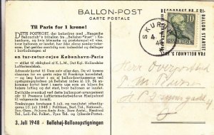 1948, Skurup, Sweden to Paris, France, 1st Balloon Flt. (35006)