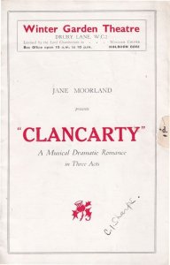 Clancarty Winter Garden Theatre Westminster Prison Programme