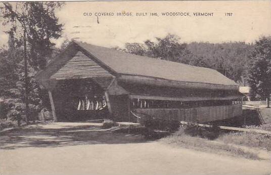 Vermont Woodstock Old Covered Bridge 1947