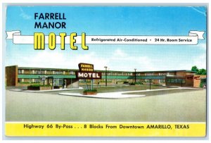1952 Farrell Manor Motel Downtown Highway Exterior Block Amarillo Texas Postcard