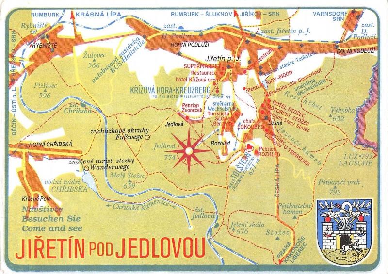 B98970 jiretin pod jedlovou   czech maps cartes geographiques