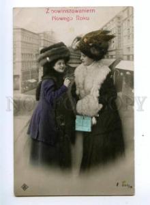 3148599 NEW YEAR Ladies FUR Art Nouveau HAT Fashion Old PHOTO
